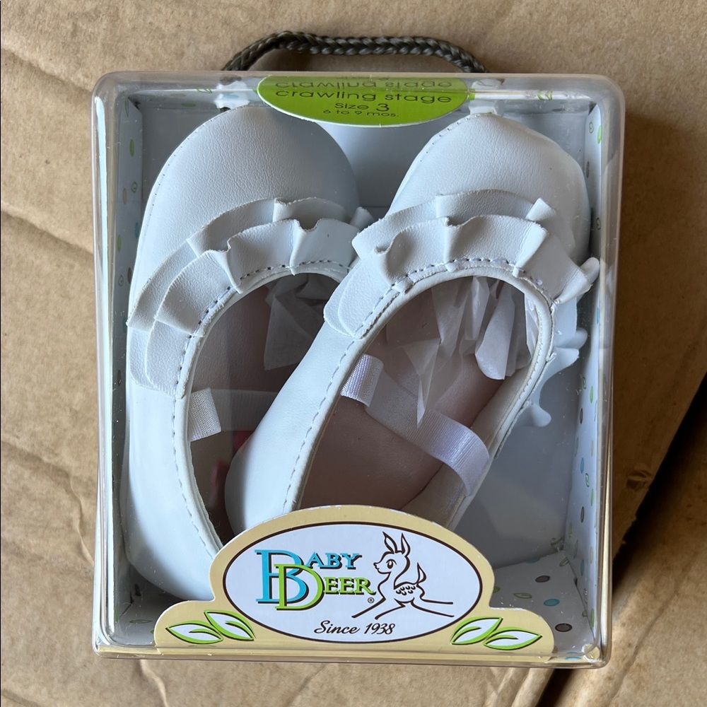 Baby Deer White Ruffle Strap Baby Shoes